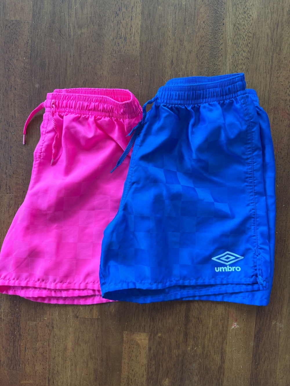 2pk Umbro Kids' Athletic Shorts - Blue and Hot Pink